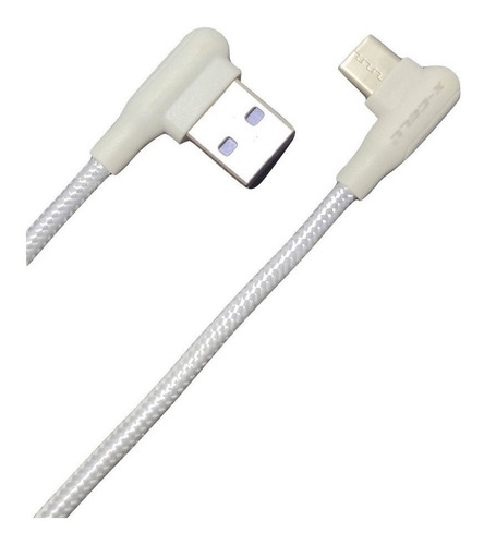 Cabo Usb Carregador Turbo Em L 90 Graus 3.0a 1 Metro Tipo C Cor Branco Xc-cd-38