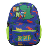 Mochila Infantil Masculina Dinossauro Juvenil Costas Azul