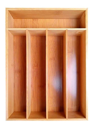 Cubertero Simple Organizador De Cubiertos Bambu Vonne