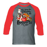 Camibuso Raglan Navidad Harry Potter Serie Geeks Camiseta 
