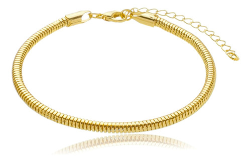 Pulseira Para Berloque Pandora C/ Extensor Banhada Ouro 18k