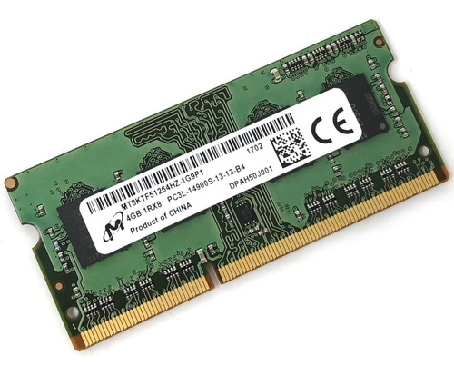 Memoria Ram Micron Ddr3 4gb 1rx8 Pc3l-14900s 1866 Mhz Laptop