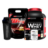 Combo 3x Whey Protein 2kg + Bcaa + Creatina + Shaker