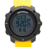 Relógio Masculino Digital Preto Amarelo Silicone Pretorian