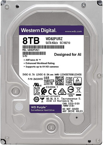 Disco Rigido Western Digital 8tb Wd Purple 3.5 7200 Rpm