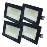 Pack X4 Reflector Frio Led 10w Ip55 220v Alta Potencia Macro