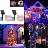 2 Peças De Luzes Decorativas De Jardim, 20 M, 200 Led, 8 Mod