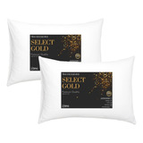2 Travesseiros 100% Algodão E Antialérgico Select Gold Luxo