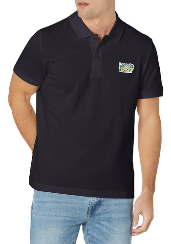 Camisa Lacoste Men's Short Sleeve 1927 Badge Negro Ph7745-51