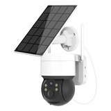 Câmera De Segurança Smart Camera Speed Dome Solar Energia Solar Com Resolução De 3mp Visão Nocturna Incluída Branca/preta