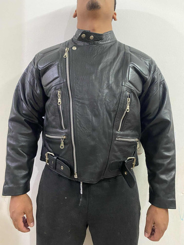 Campera De Cuero 100% Legítimo Importada Con Protección Moto