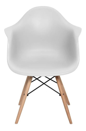 Cadeira De Jantar Elidy Charles Eames Eiffel Com Braço, Estrutura De Cor  Branco, 2 Unidades