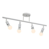 Lustre Articulado Trilho 4 Spot E27 Pra Sala Cozinha Branco