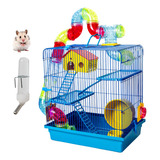 Gaiola Hamster 3 Andares Tubo Labirinto Bebedouro Completa