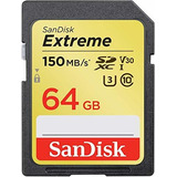 Tarjeta Sandisk Extreme Sdxc Uhsi C10 U3 V30 4k Uhd De 64 Gb