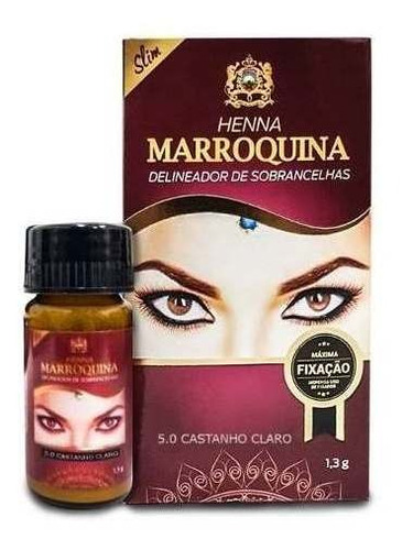 Marroquina 5.0 Castanho Claro 1.3g Henna Sobrancelhas 