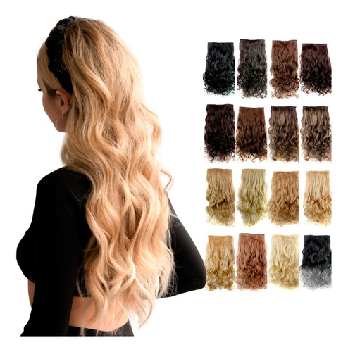 Cortina De Cabello Extensión Premium Italiano Ondulado 65cm