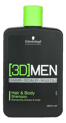 Shampoo  3d Men Hair & Body Schwarzkopf 250ml