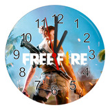 Relógio Decorativo Redonda Mdf Free Fire Garena