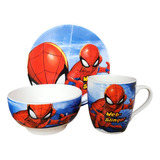 Vajilla Niños Desayuno Spider-man Il X 3 Piezas Cerámica