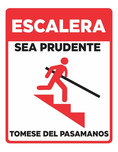 Cartel Tomese Del Pasamano Escalera Evacuacion 30x30