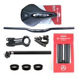 Kit Guidão Bike Mesa Manoplas Abraçadeira Selim Canote Calço