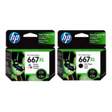 Cartuchos Hp 667xl Negro + Hp 667xl Color Original Pack 2775