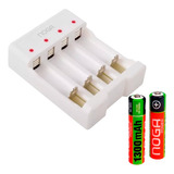 Cargador De Pilas Usb Noga + 2 Pilas Aaa 1300mah Recargables