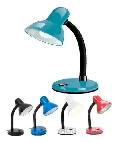 Lámpara Mesa Flexible Ajustable Rojo Azul Blanco Articulada