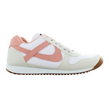 Panam Tenis Correr Blanco/rosa/beige Para Mujer 78230