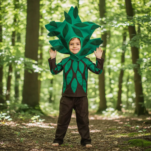 Disfraz De Árbol Niño Niña Primavera Traje Escolar Zizoi Talla 2 A La 12