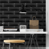 Vinilo Decorativo Pared Empapelados Azulejo Horizontal Negro