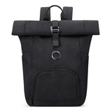 Mochila Portanot. 1 Comp. 15.6 Ecologica Delsey Citypak 610 Color Negro Diseño De La Tela Liso