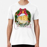 Remera Bitcoin De Navidad Dentro De La Corona Navideña Algod