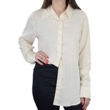 Camisa Feminina Infini Linho Creme - 53844