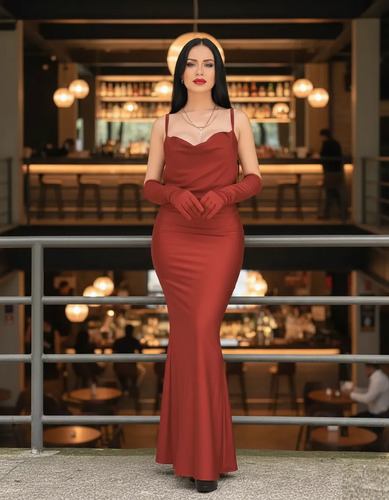 Maxi Vestido Sirena Espalda Descubierta Elegante Noche D'luz | Meses sin interés