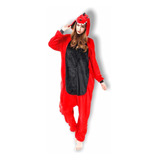 Pijama Mameluco Dragon Rojo Cosplay Kigurumi Disfraz Unisex