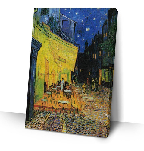 Quadro Van Gogh Terraço Do Café 40x60 Canvas Para Sala