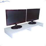 Suporte Para Monitor E Telas Escritório Mdf Branco 90x30x10