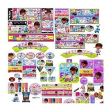 Kit Imprimible Editable Doctora Juguetes, Golosinas Stickers