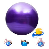 Bola Suiça Pilates Yoga Abdominal Fitness 75 Com Bomba Roxa