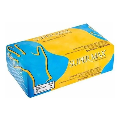 Luvas Descartáveis Látex Com Pó Supermax Branco Tamanho P 100 Unidades
