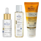 Serum Clareador + Sabonete Facial + Protetor Solar - Bioage