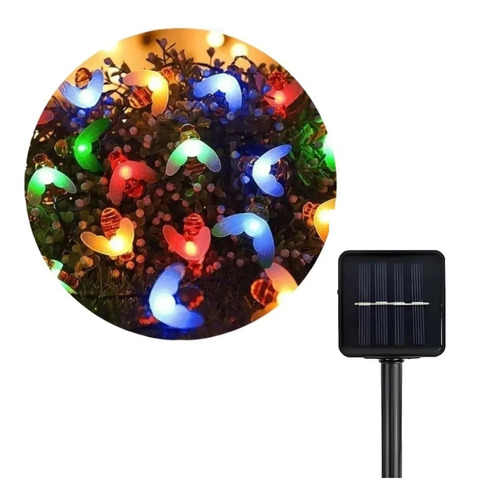 Luces De Guirnaldas Led Solar Abejas Multicolor 4m Exterior Jardin Terraza Qatarshop Decoracion Navideña Adorno Para Navidad Luces Solares Decorativas Qatar