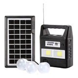 Sistema De Luz Solar Lâmpadas Led Com Rádio Fm, Mp3 E Usb