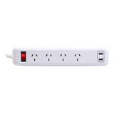 Prolongador De Energía Trv + 2 Salidas Usb De Carga De 2.1 A