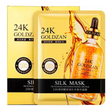 Pack 10 Mascarillas Faciales Hidratante Seda Goldzan Oro 24k