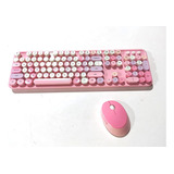 Kit Mouse Y Teclado Inalambrico 2.4g | Mofii / Rosa Color...