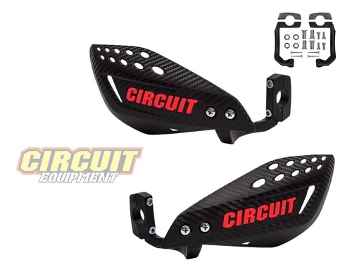 Protetor De Mão Circuit Vector Carbon Moto Universal Par 