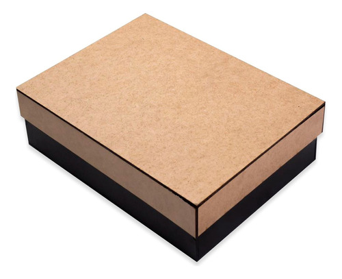 Caixa De Presente Mdf Preta Decorativa 25x25x10